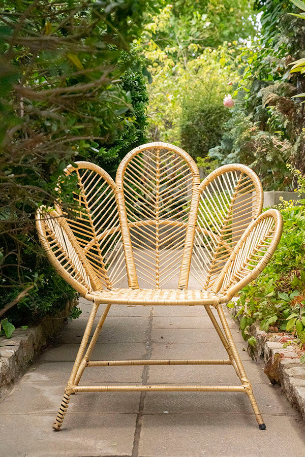 Silla flor de mimbre